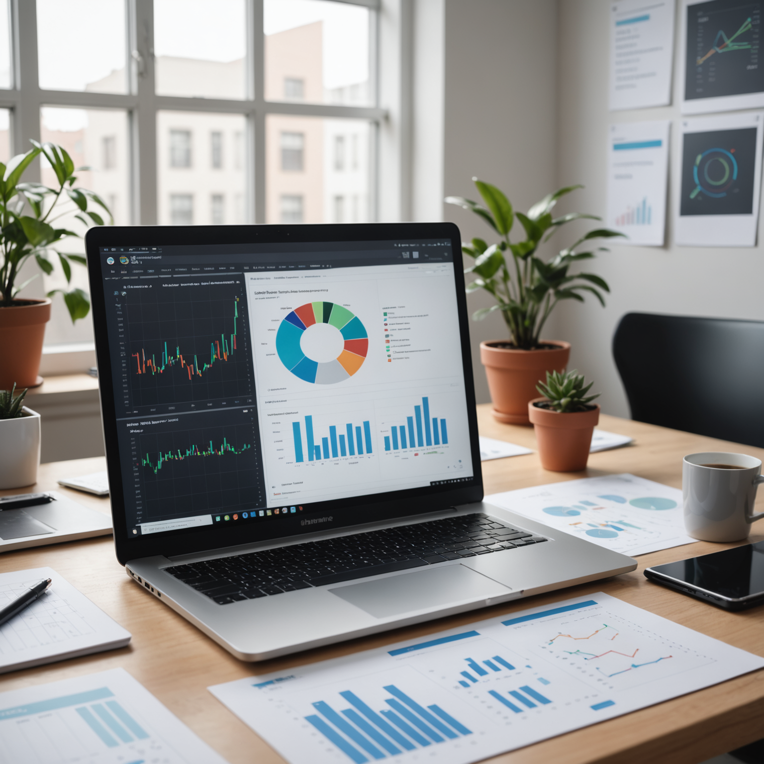 Illustration of AI-driven SEO tools analysing data