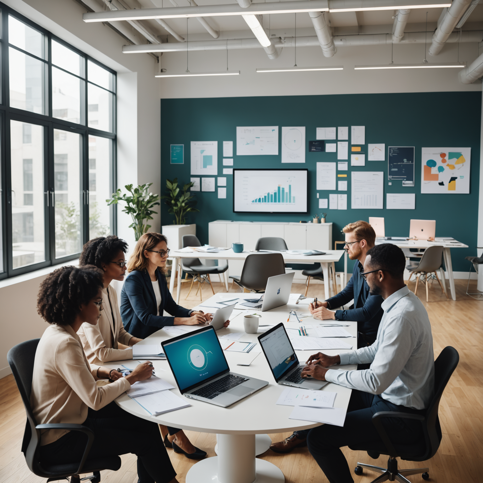 Illustration of a collaborative team working on SEO strategies